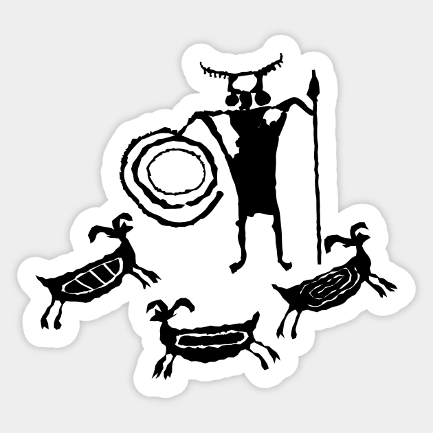 Petroglyph I Sticker by DenAlex